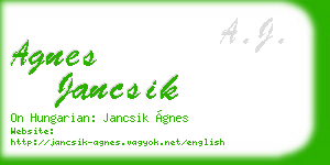 agnes jancsik business card